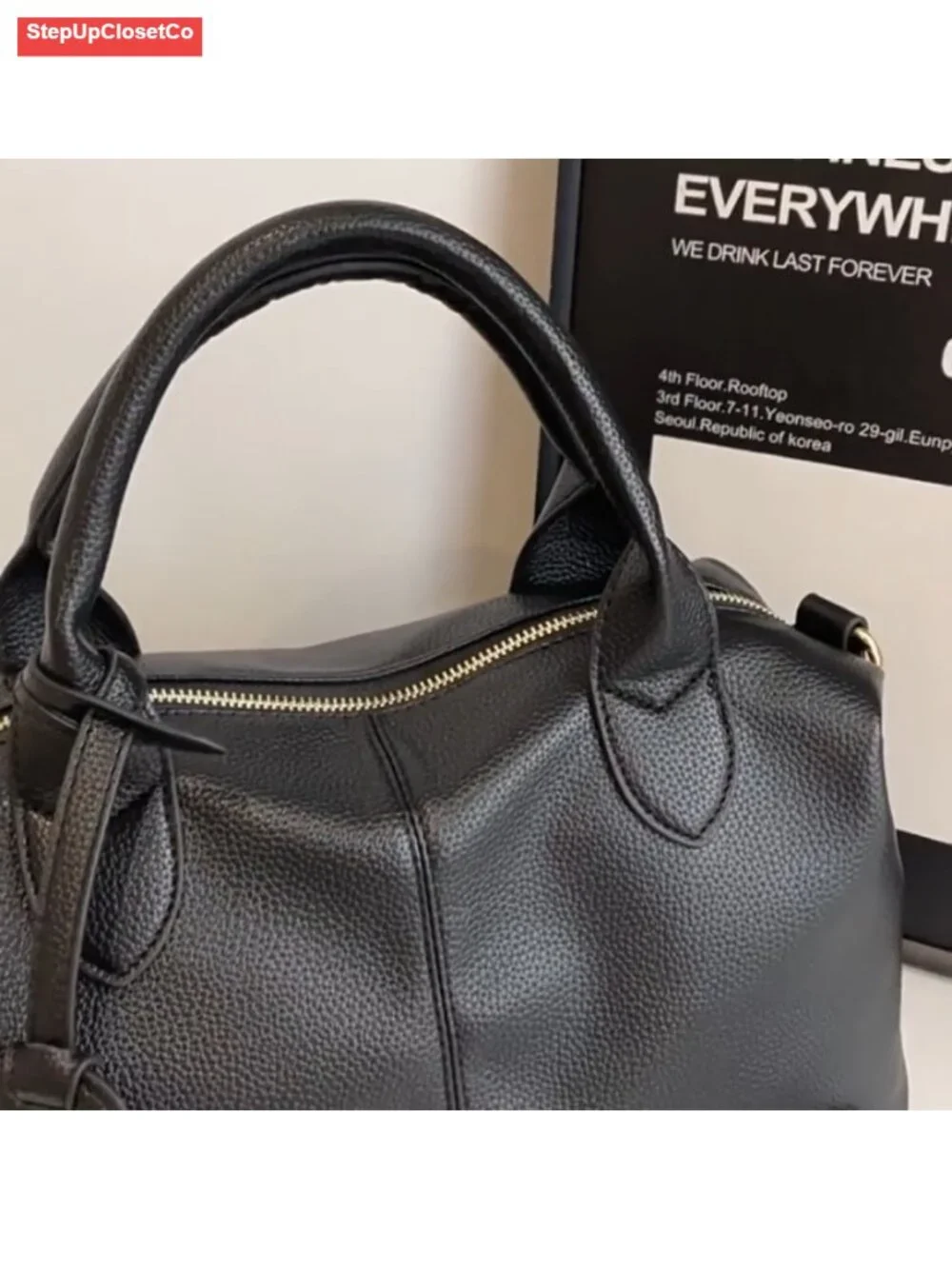 Vegan Leather Tote Bag Women Top Handle Large Capacity Satchel Purse with Zipper